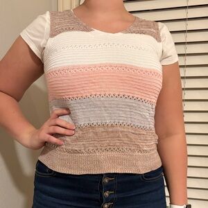 Striped Knit Women Top